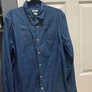 GAP Men's Navy Diamond Print Shirt